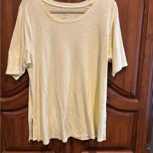 J. Jill Yellow Relaxed Short Sleeve Tee